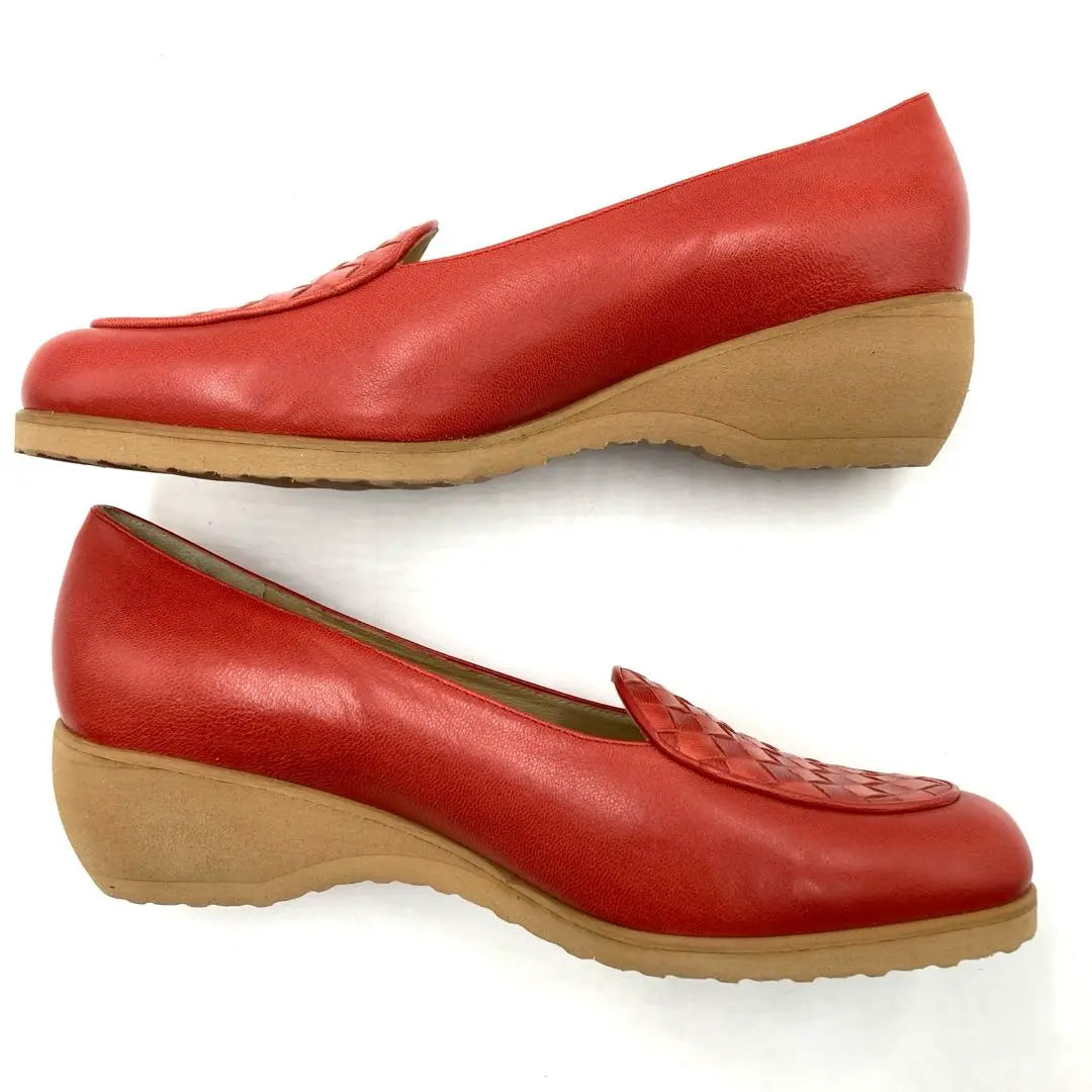 ⭐️Extremadamente hermosos⭐️ Mocasines de piel Bottega Veneta 24,0 cm en color rojo