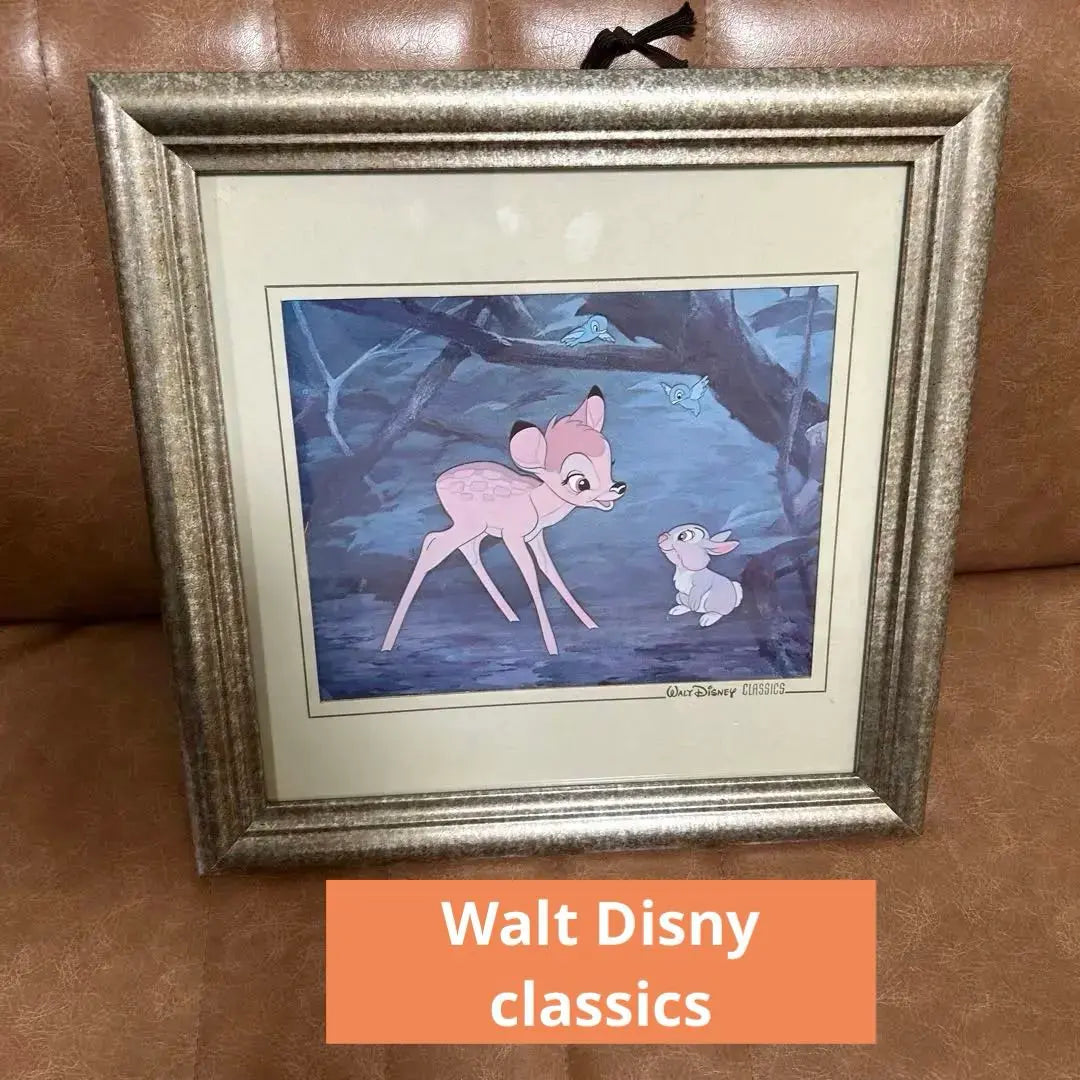 ★Bambi and Tonsuke Walt Disney Classic Wall Hanging Painting Retro