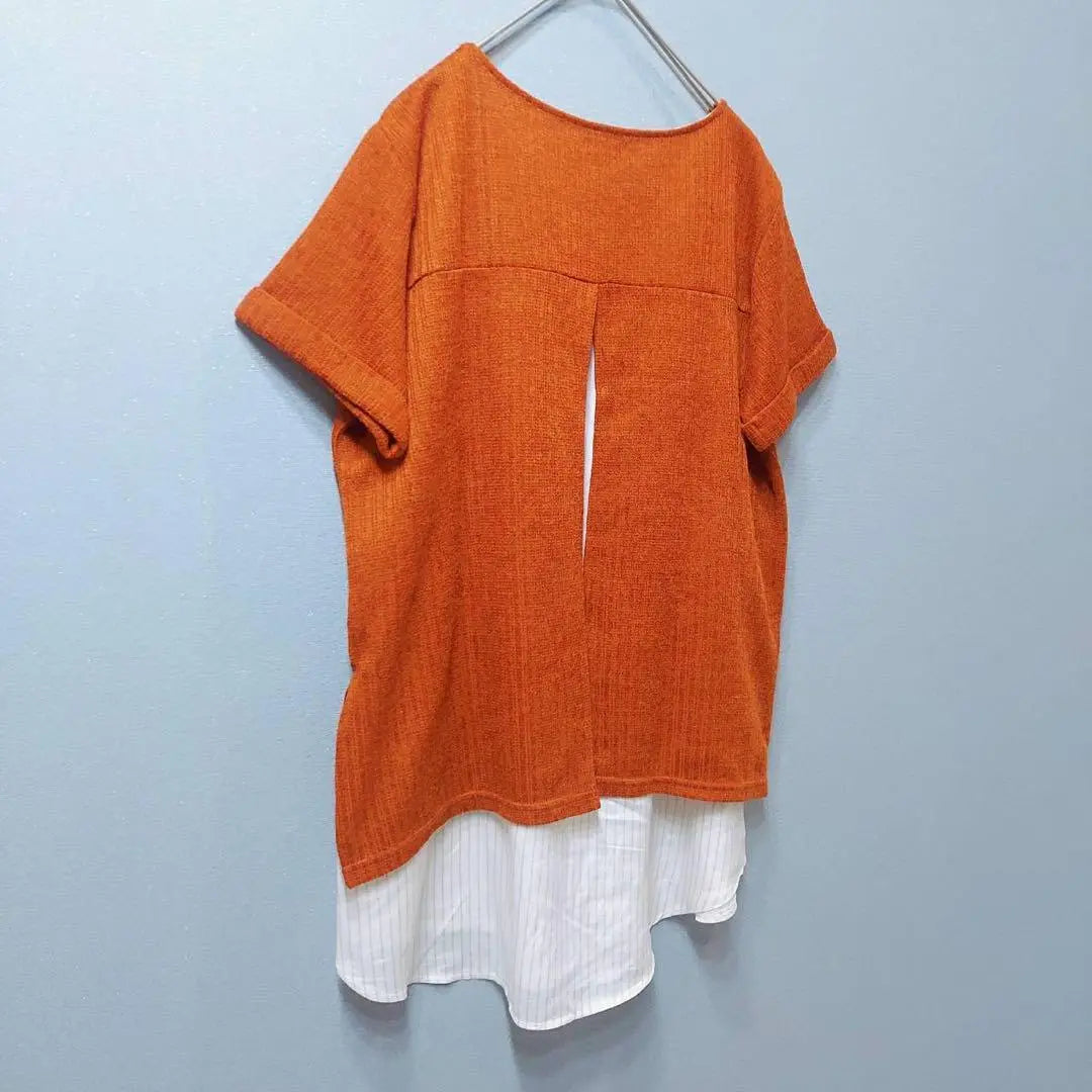 Hash Ash Summer Knit Short Sleeve Top Layered Layered Blouse