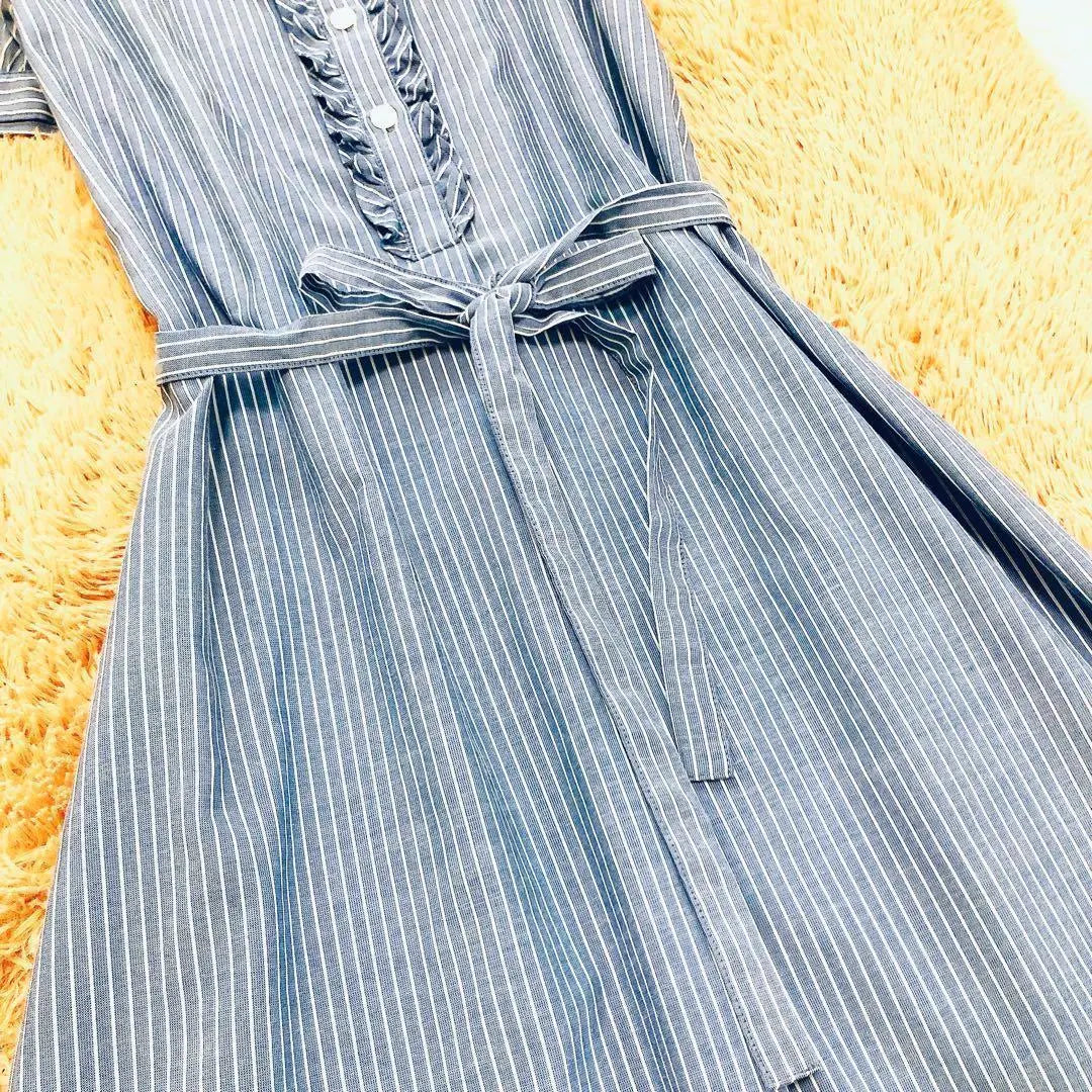 ☘️natural beautybasic striped dress blue