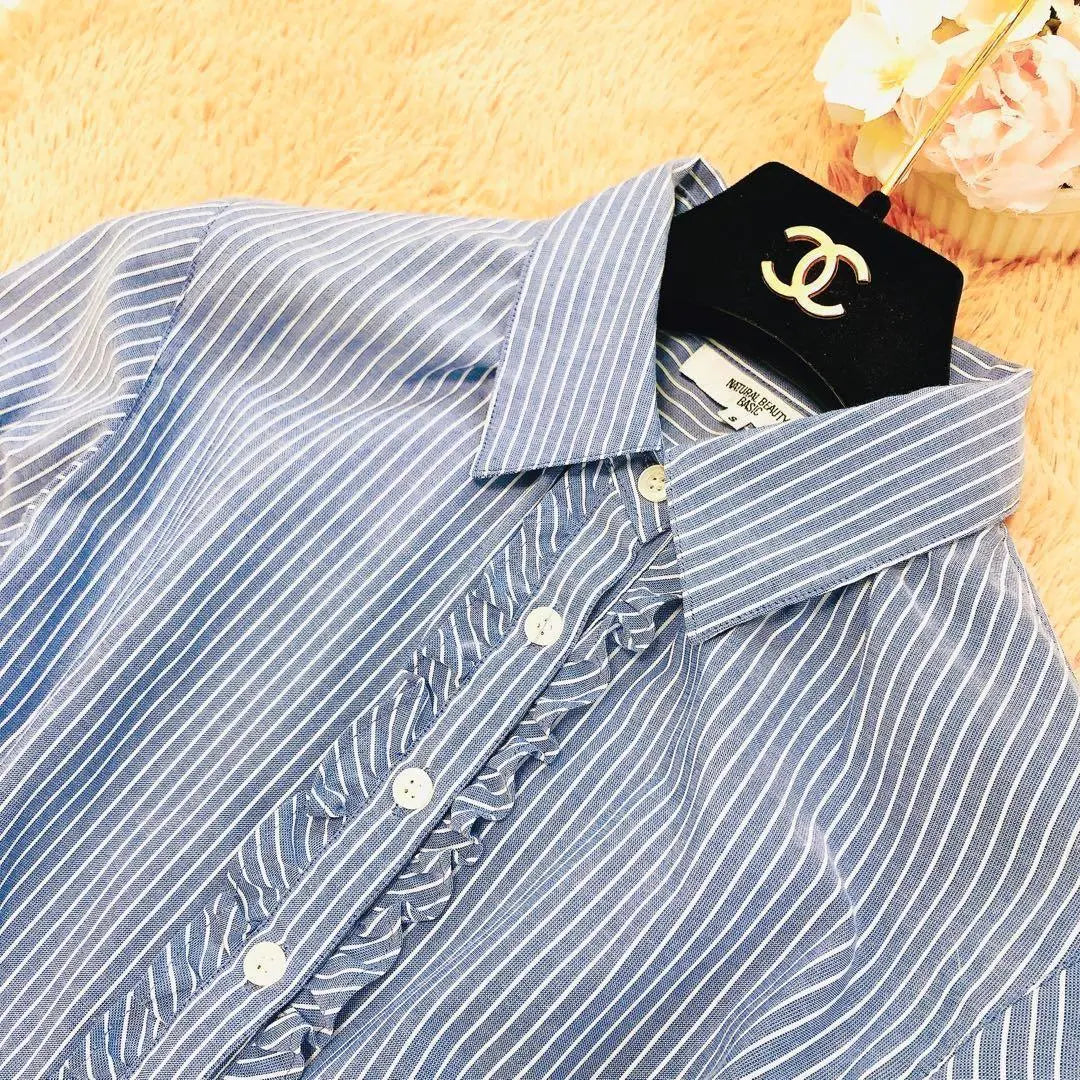 ☘️natural beautybasic striped dress blue