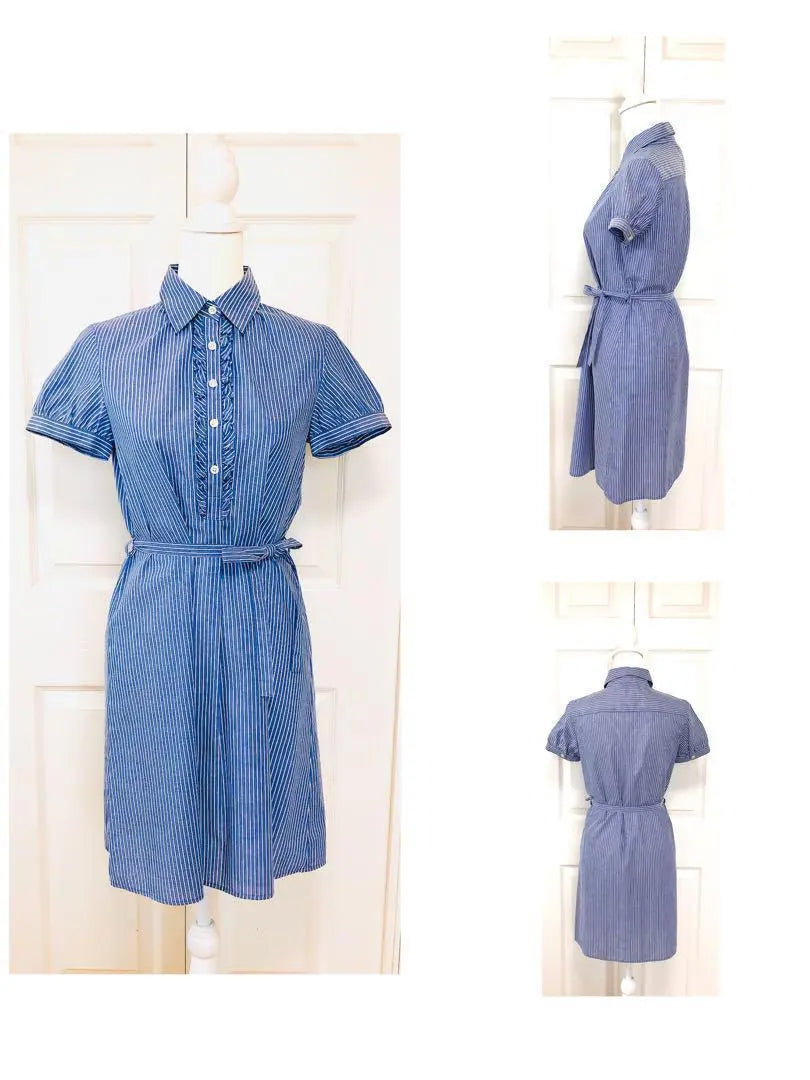 ☘️natural beautybasic striped dress blue