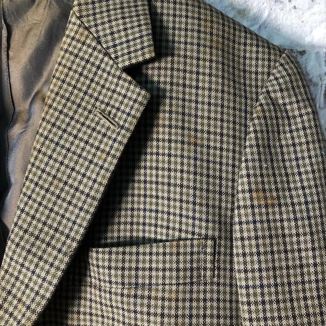 [Vintage] Check pattern tailored jacket retro used clothes USEDAS57