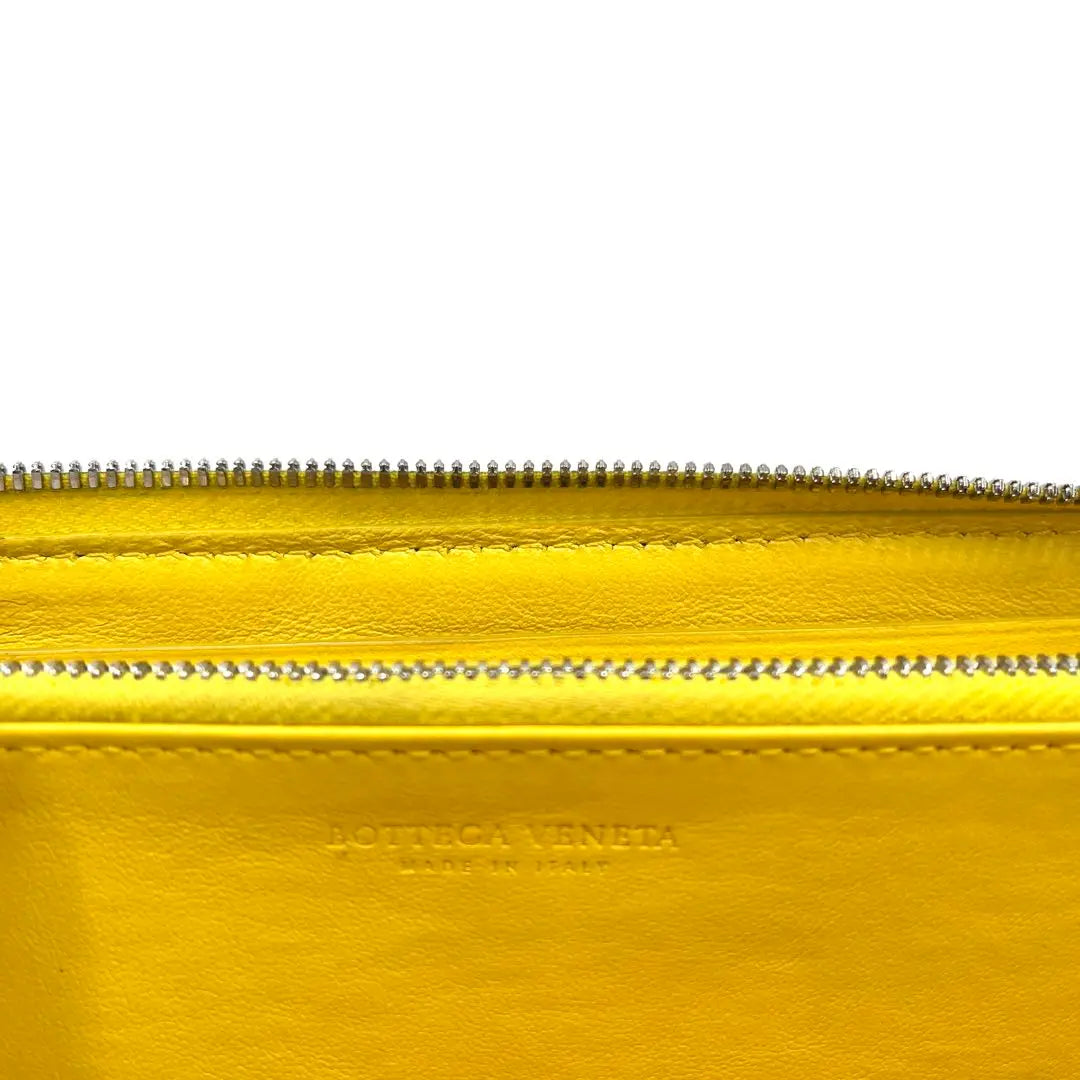 [Good condition] Bottega Veneta Long Wallet Maxi Intre Leather Round Yellow