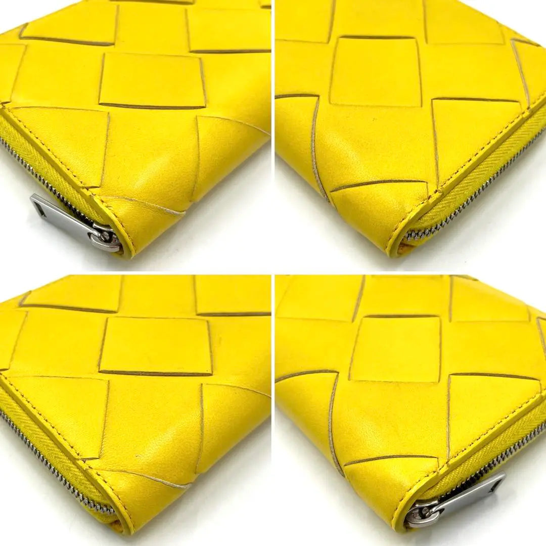 [Good condition] Bottega Veneta Long Wallet Maxi Intre Leather Round Yellow