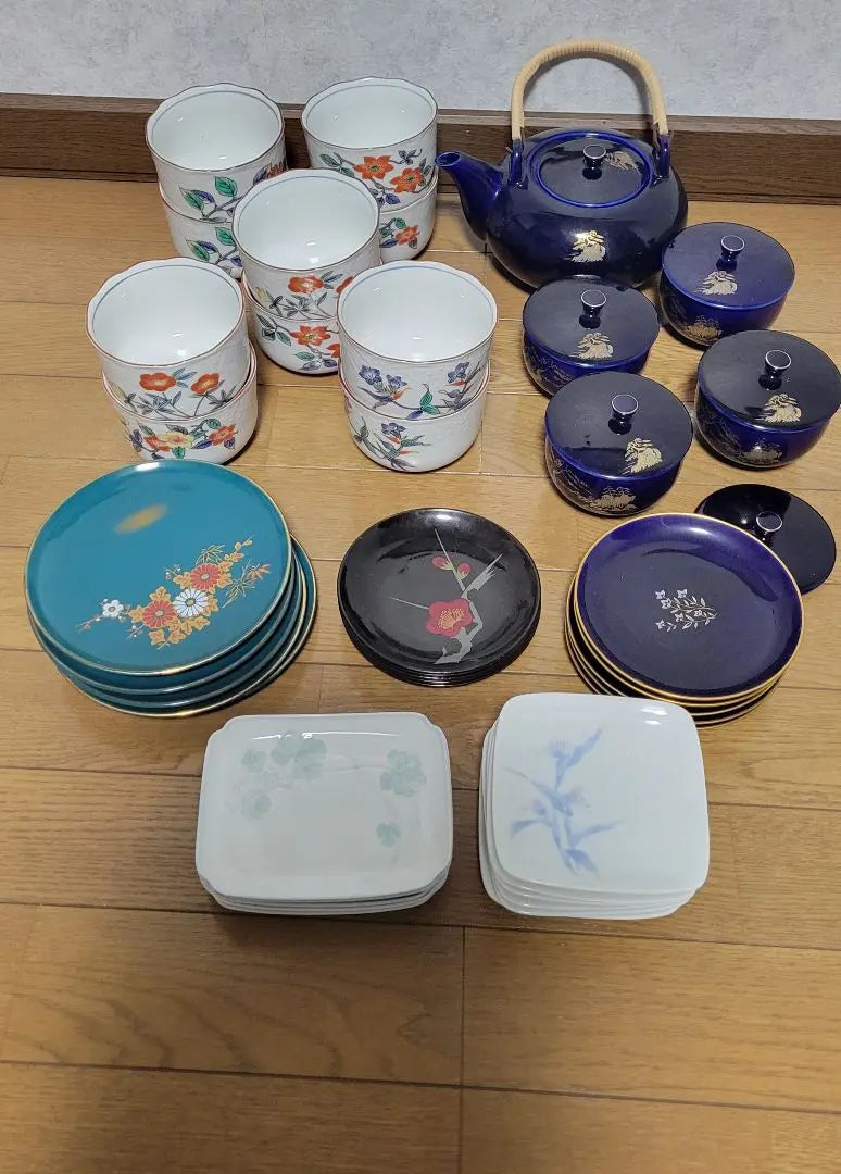 Teaware, plates, set, bulk sale, vintage, retro, Japanese tableware