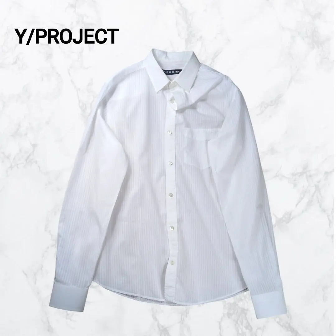 [Rare] Y/PROJECT logo embroidered striped shirt