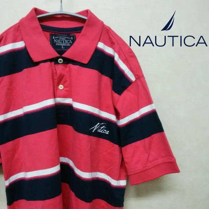 ★ ☆ NAUTICA polo shirt border IMSN34 ☆ ★