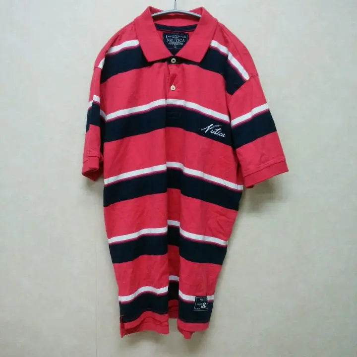 ★ ☆ NAUTICA polo shirt border IMSN34 ☆ ★