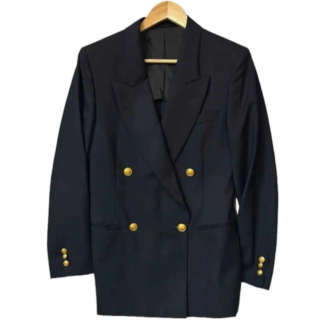 black&white gold button tailored blazer navy double navy blue blazer