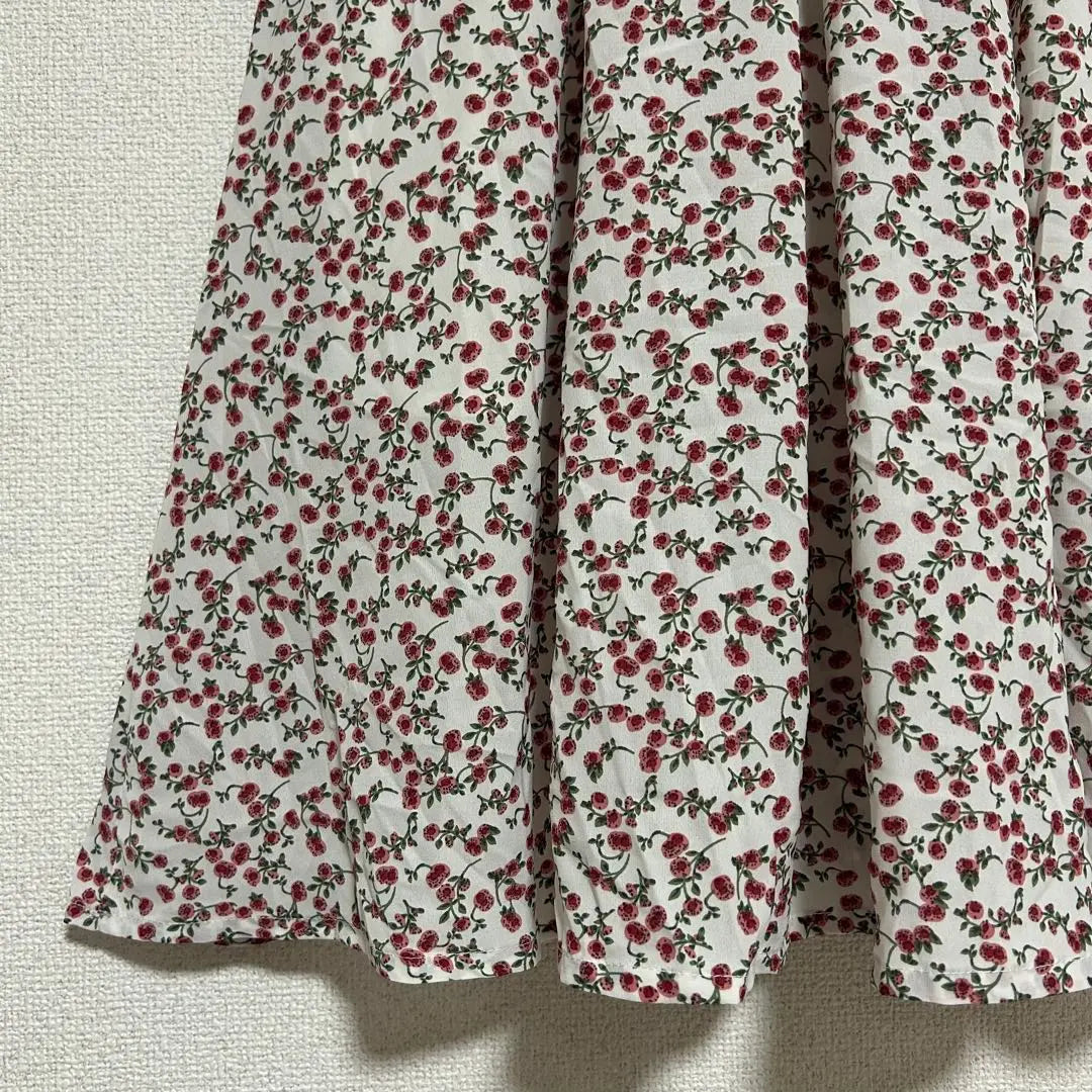 Mellow Lani Flower Pattern Long One Piece Sailor Color Cute White x Red XL