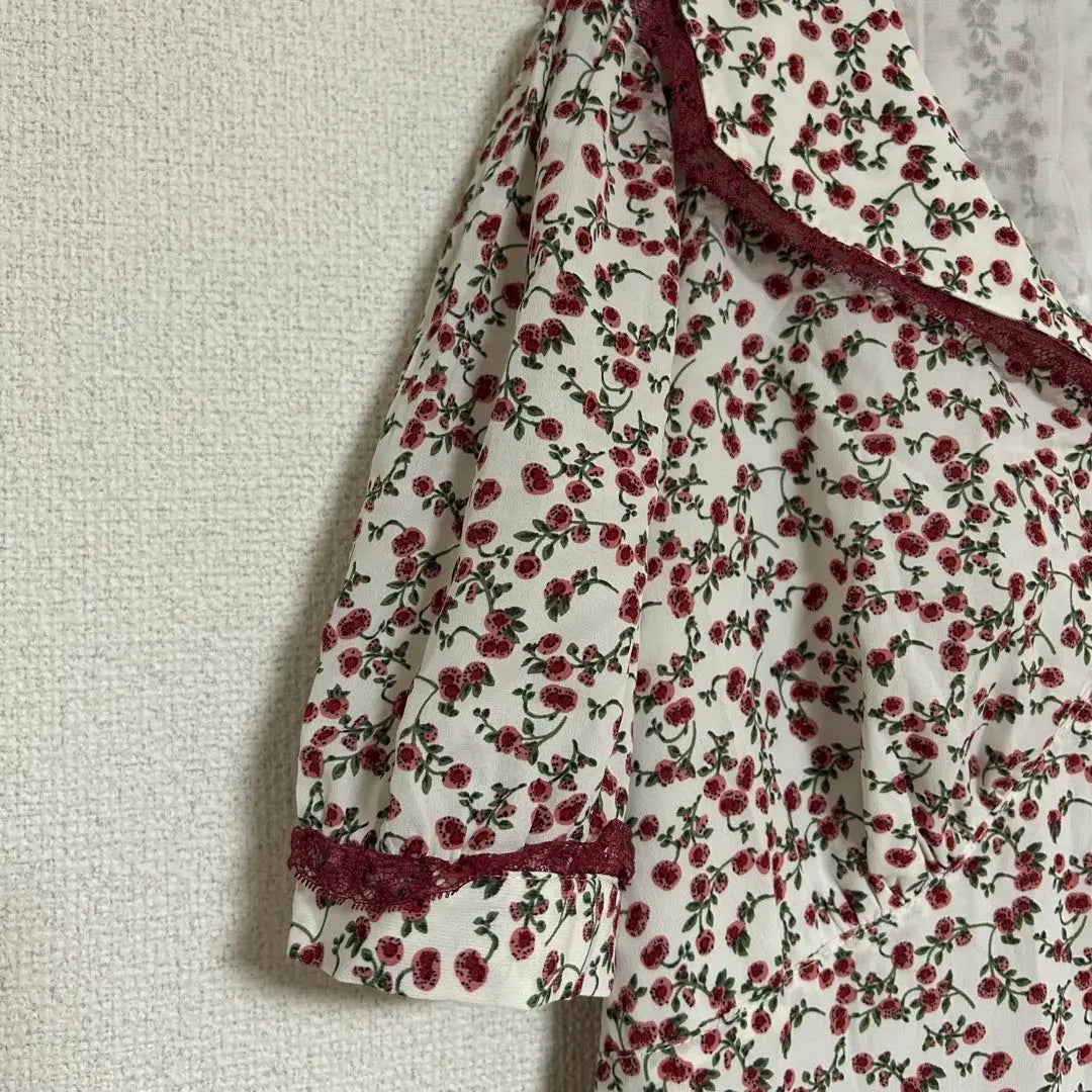 Traje de baño de una pieza largo con estampado de flores Mellow Lani, color marinero, lindo blanco x rojo XL