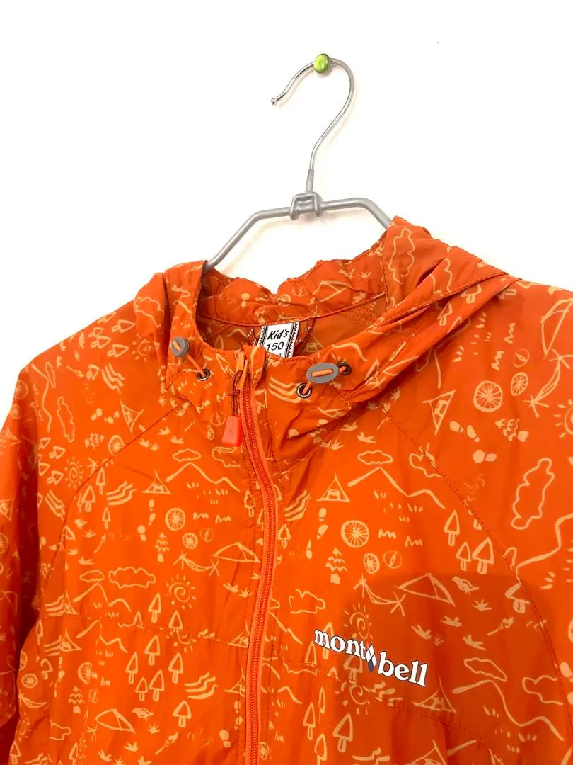 ☆ Beauty Kids 150 ☆ Mont-Bell Montbell Nylon Jacket Orange | ☆美品キッズ150☆mont-bell モンベル　ナイロンジャケット オレンジ色