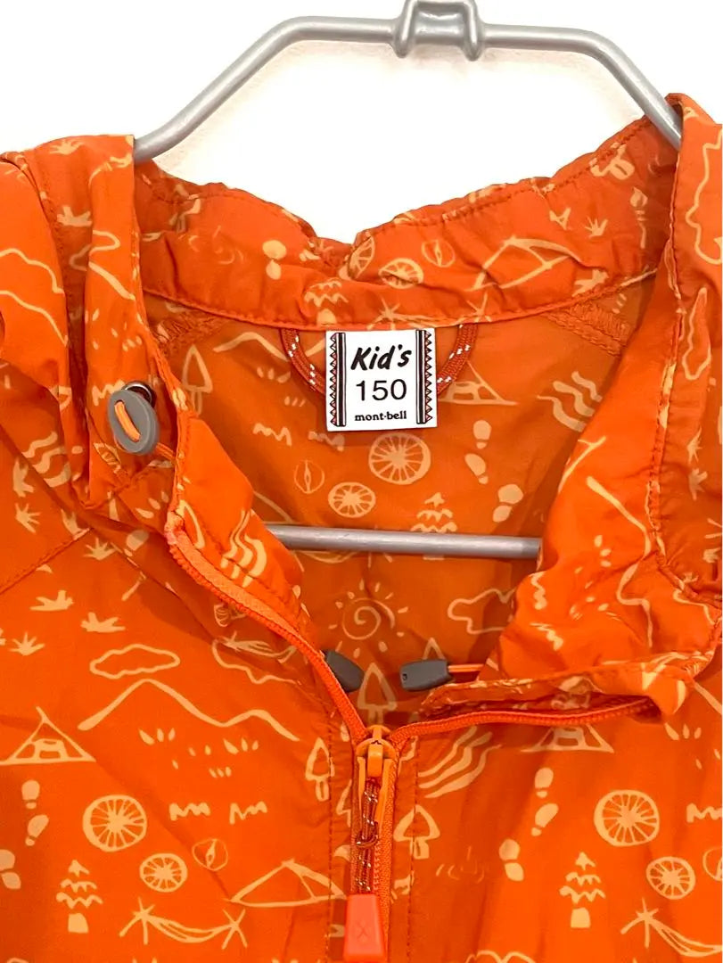 ☆ Beauty Kids 150 ☆ Mont-Bell Montbell Nylon Jacket Orange | ☆美品キッズ150☆mont-bell モンベル　ナイロンジャケット オレンジ色