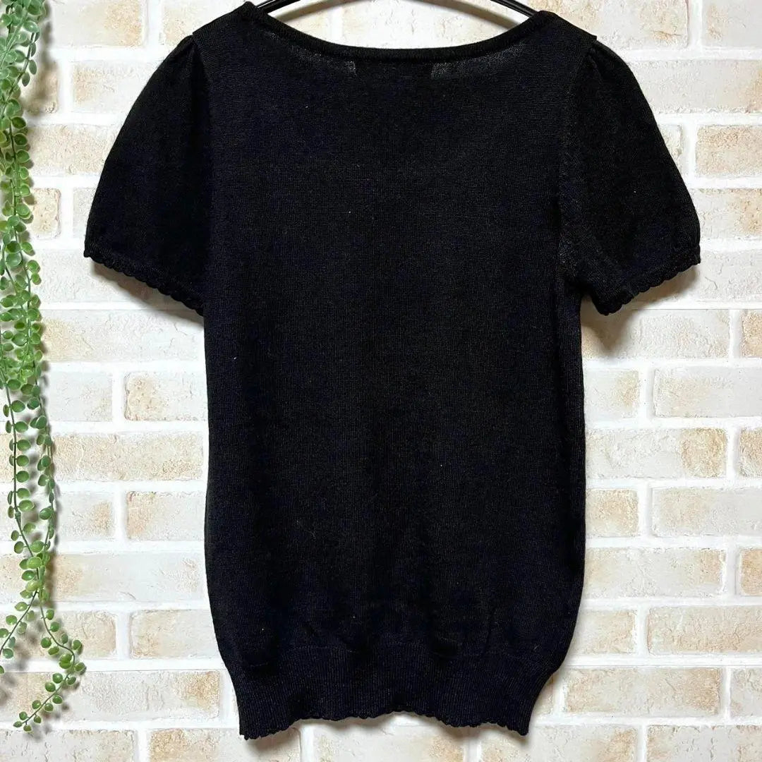 Beautiful condition ◎ Pride Glide Women's short sleeve knit black 38(M)