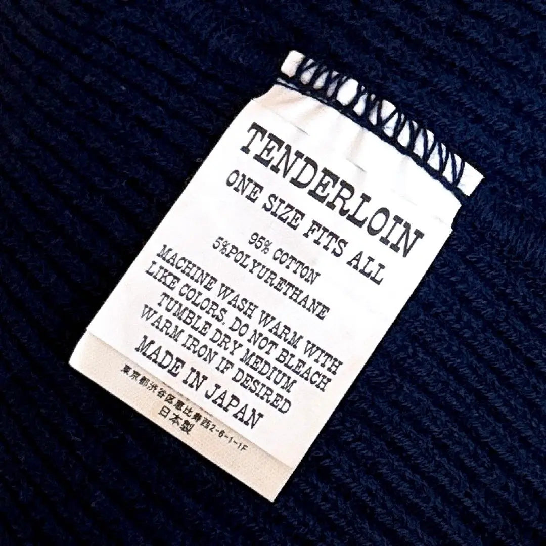 [Tenderloin] Original square patch knit hat striped navy blue