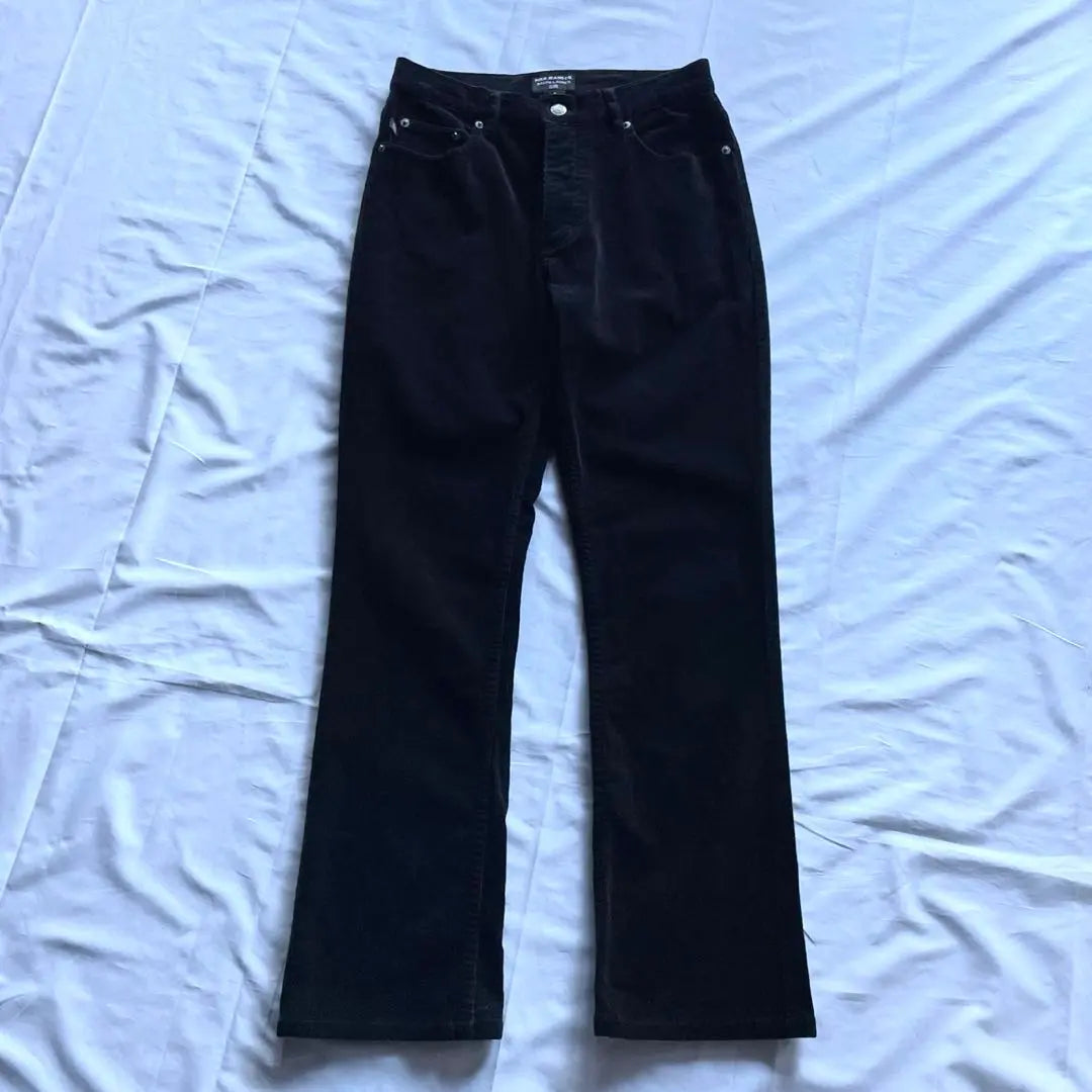 90s POLO JEANS CO. black corduroy flare