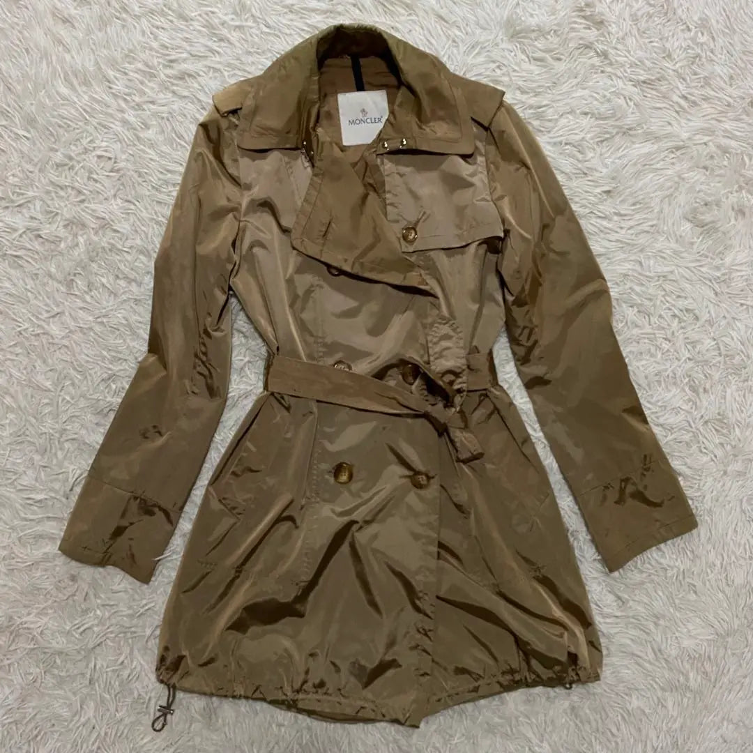 Mujer Moncler Gabardina Nylon Cinturón Beige XS LEMENEZ | モンクレール トレンチコート ナイロン ベージュ ベルト XS LEMENEZ