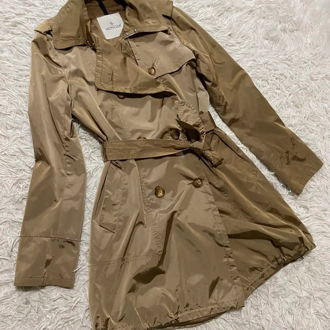 Moncler Trench Coat Nylon Beige Belt XS LEMENEZ | モンクレール　トレンチコート　ナイロン　ベージュ　ベルト XS LEMENEZ