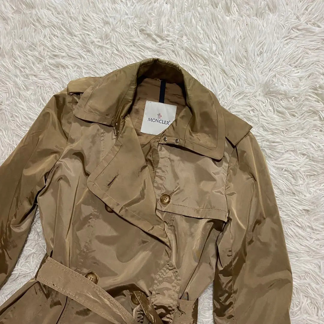 Mujer Moncler Gabardina Nylon Cinturón Beige XS LEMENEZ | モンクレール トレンチコート ナイロン ベージュ ベルト XS LEMENEZ