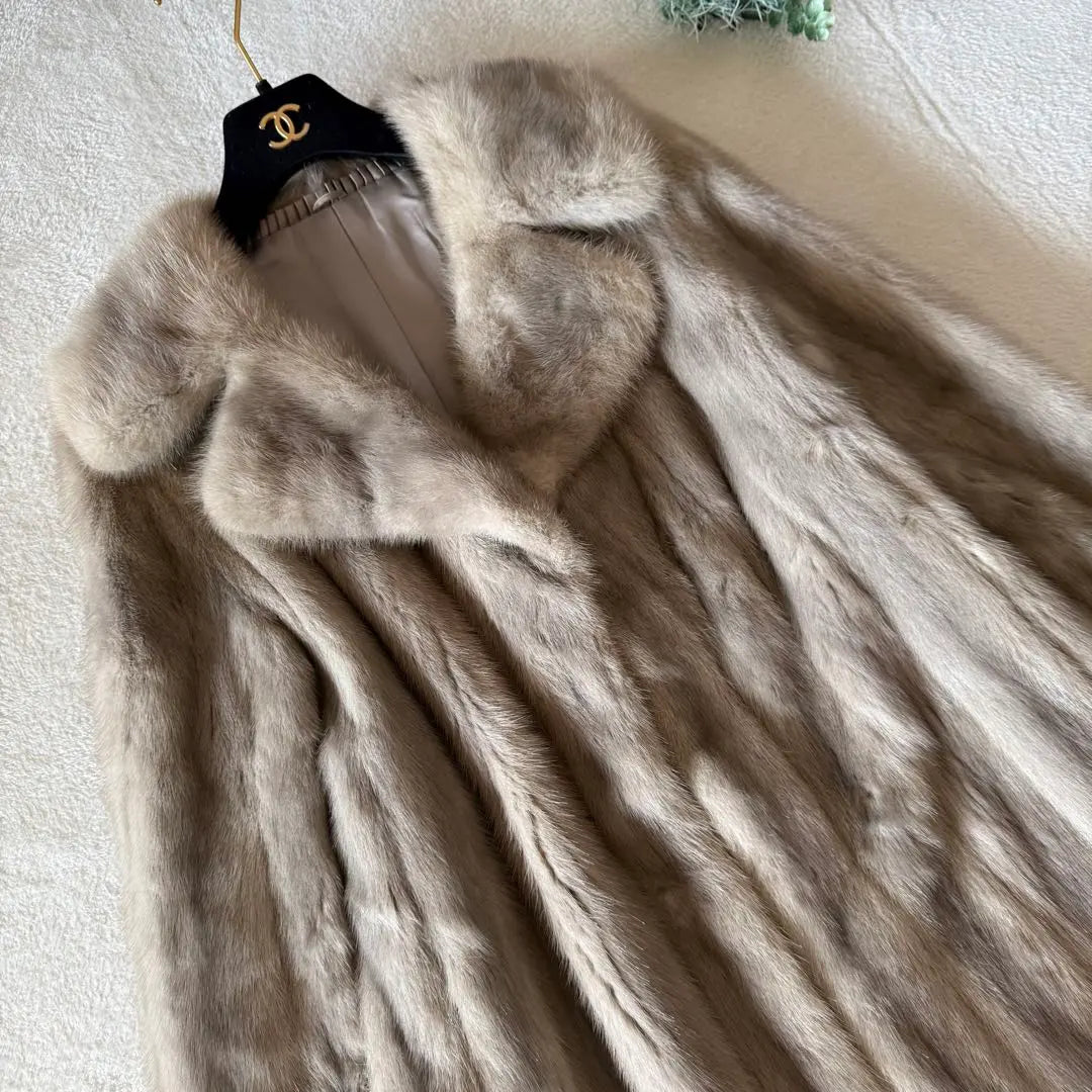 EMBA Abrigo de piel de visón azul natural longitud 74 cm | EMBA エンバ ナチュラルブルーミンク 着丈74cm MINK 毛皮コート