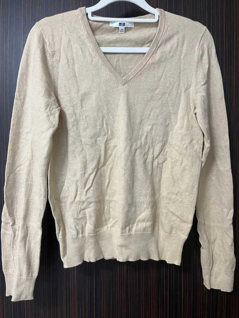 Sweater Knit Uniqlo UNIQLO M Beige