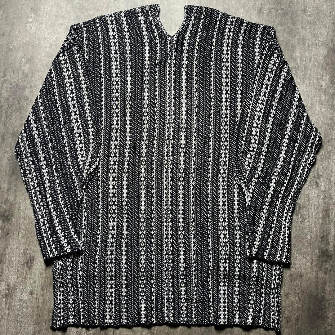 [Popular] Mame Kurogouchi V-neck knit sweater jacquard