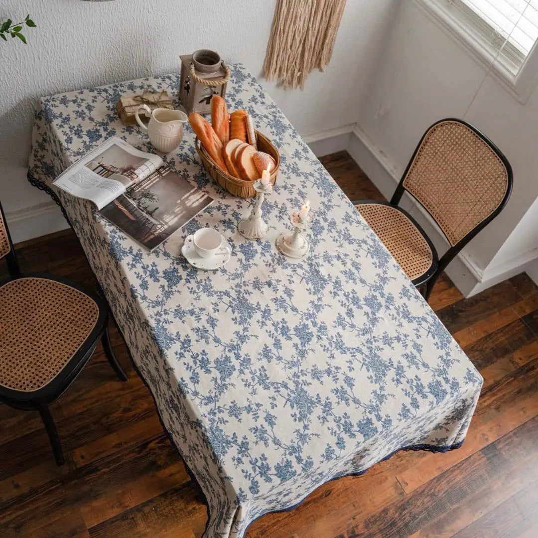 Tablecloth, floral pattern, Nordic, French, Korean, cafe style, interior, antique