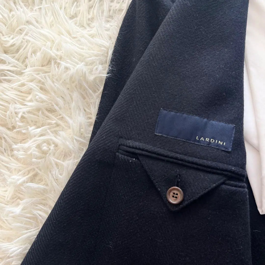 <Beauty> LARDINI Navy Wool Chester Court Size 46