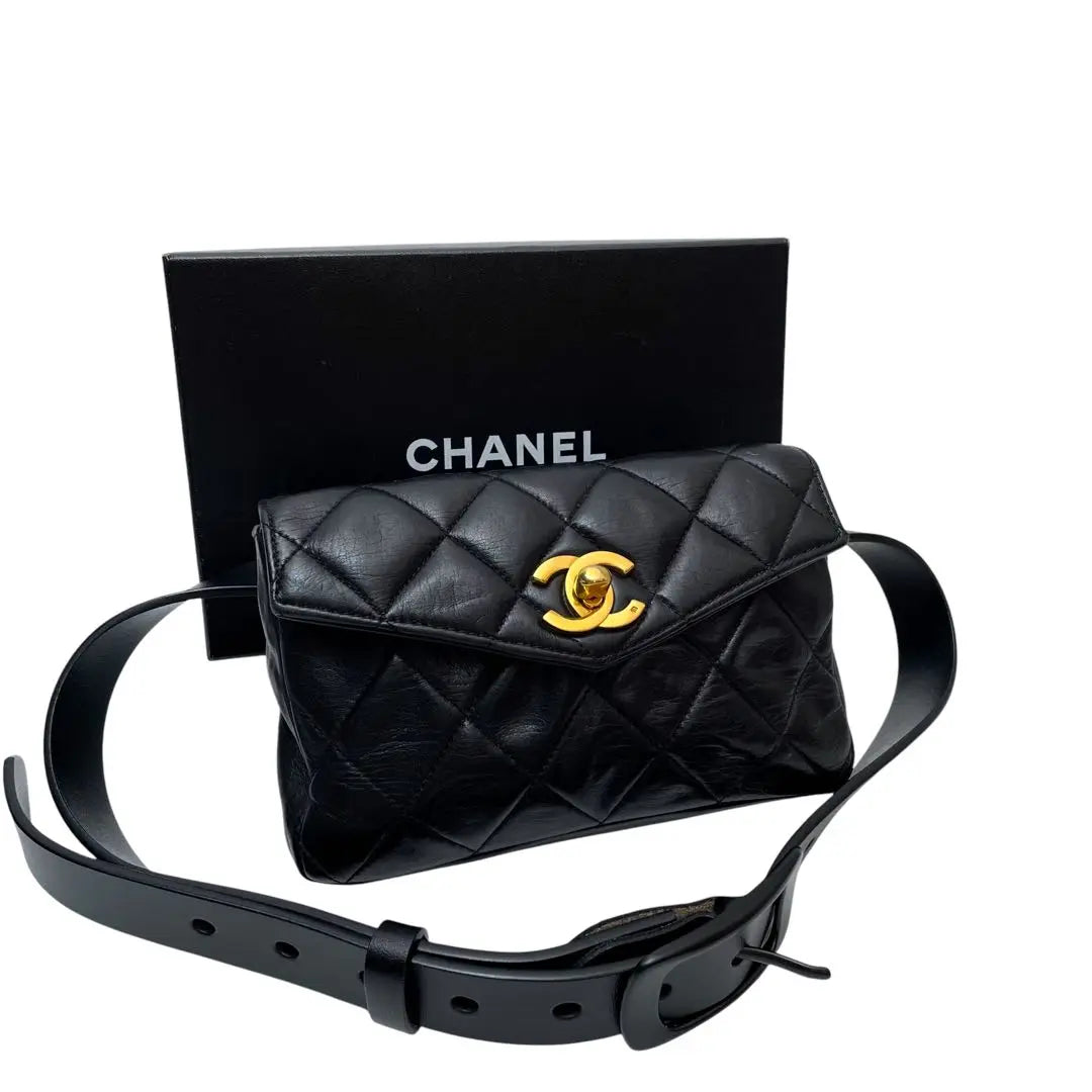 Chanel Matelasse lambskin waist pouch body bag Coco mark