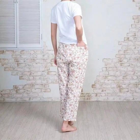 (Set of 3) 100% cotton pajama pants that are comfortable to your skin (pink/2L size)