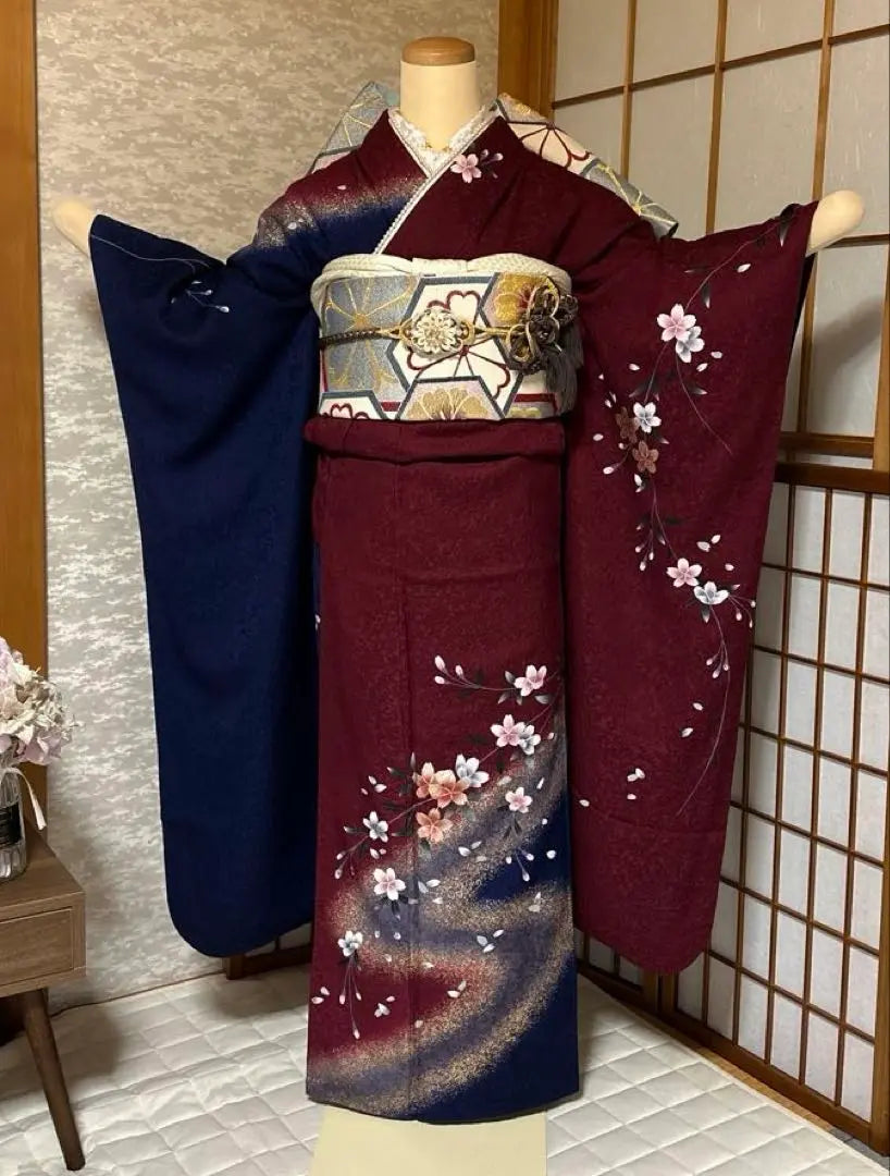 Moist and elegant full set of furisode, coming-of-age ceremony pre-wedding, with a bonus long undergarment ♡