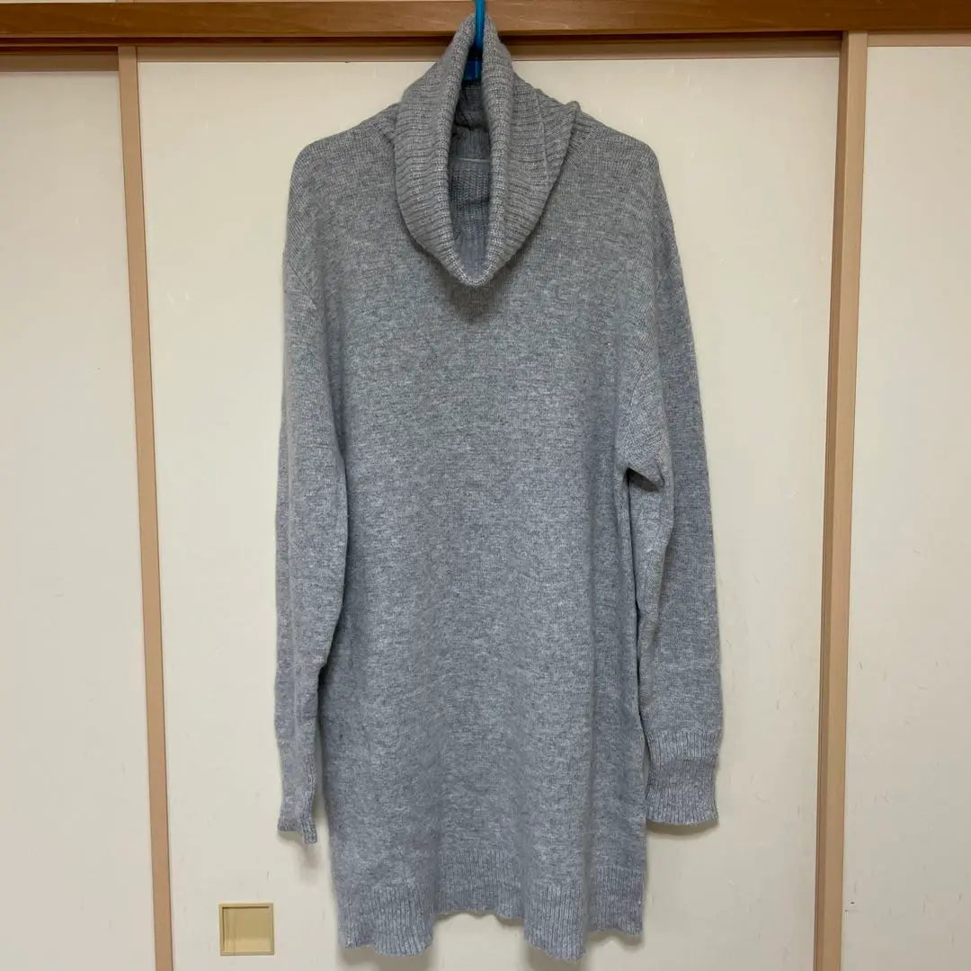 LAGUNAMOON Gray Long Knit Turtleneck