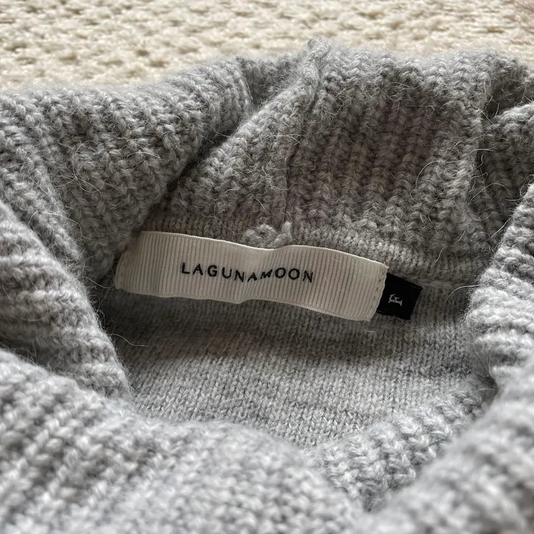 LAGUNAMOON Gray Long Knit Turtleneck