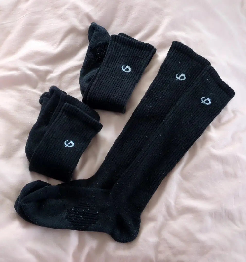 [Phiten] Volleyball Black Long Socks