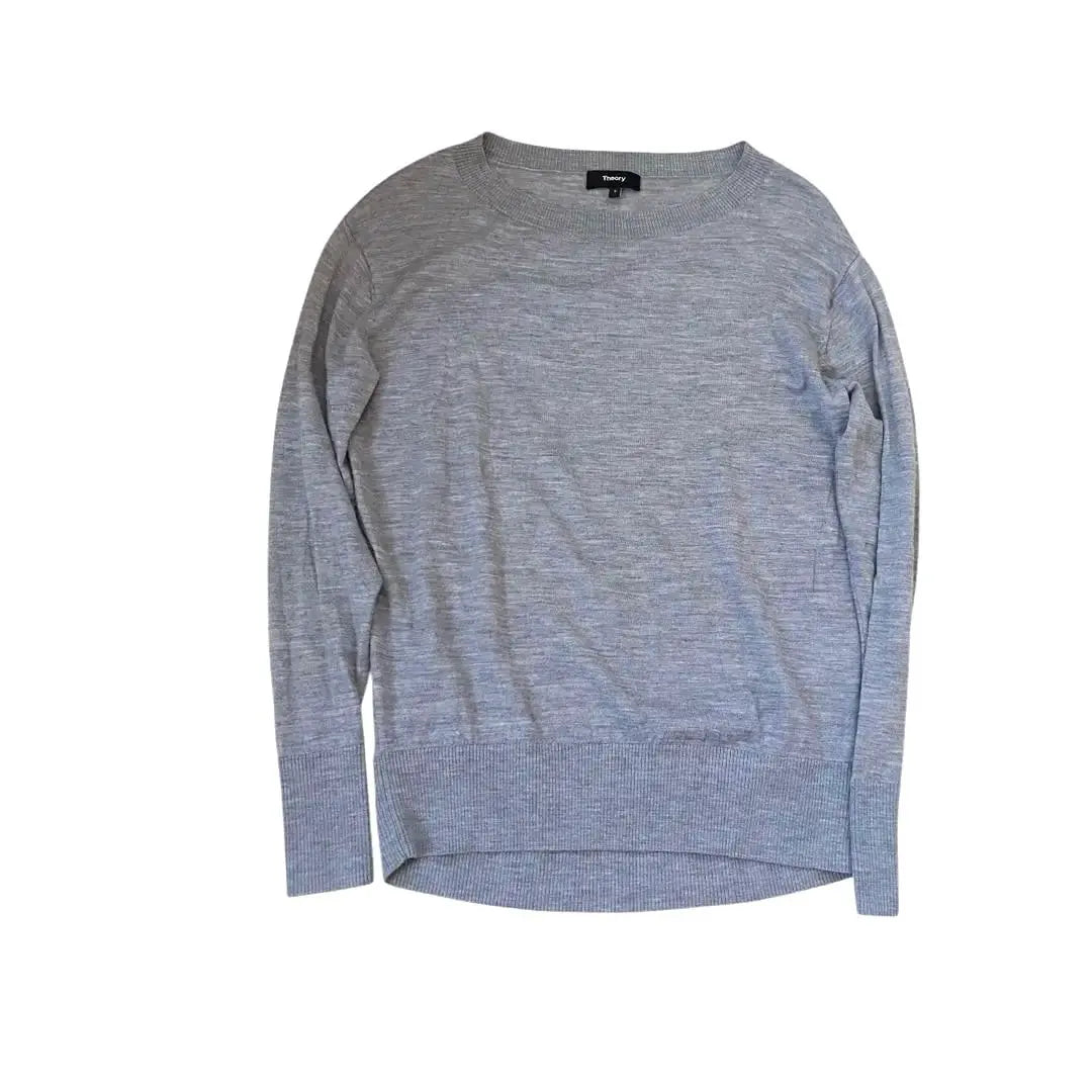 Theory Crew Neck Knit High Gauge Gray S