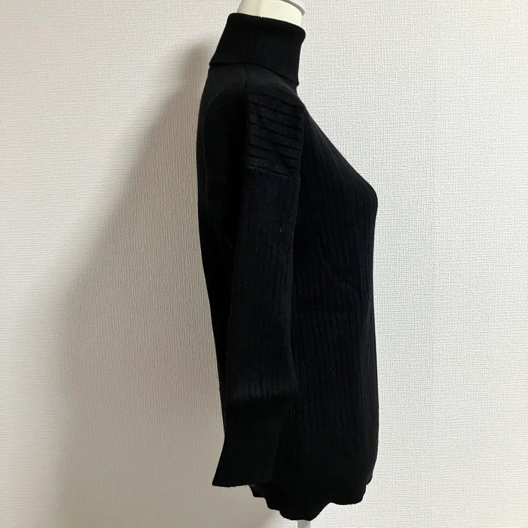 ★Unused item★ Turtleneck design knit long sleeve black M FAAMEE