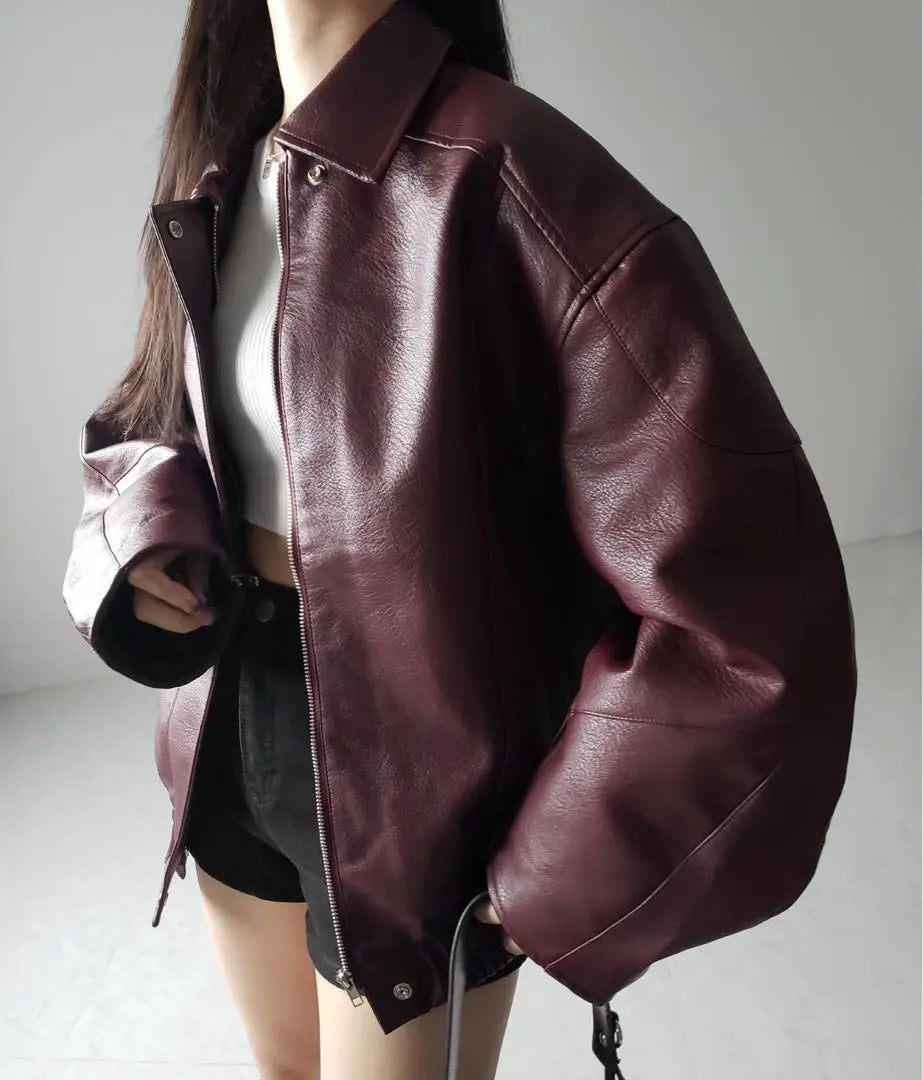 me+em select leather blouson