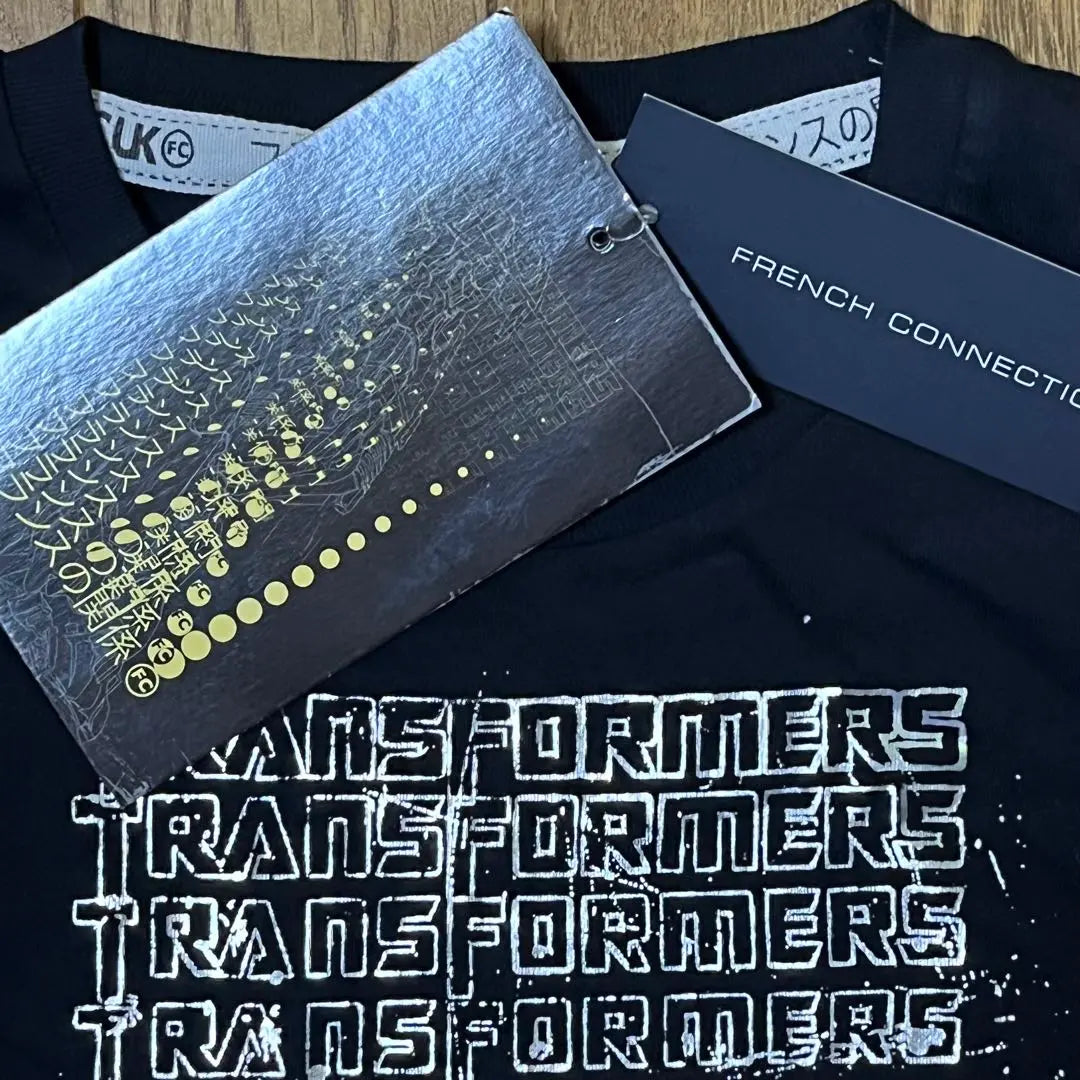 90s y2k France Transformers Silver Print M Black