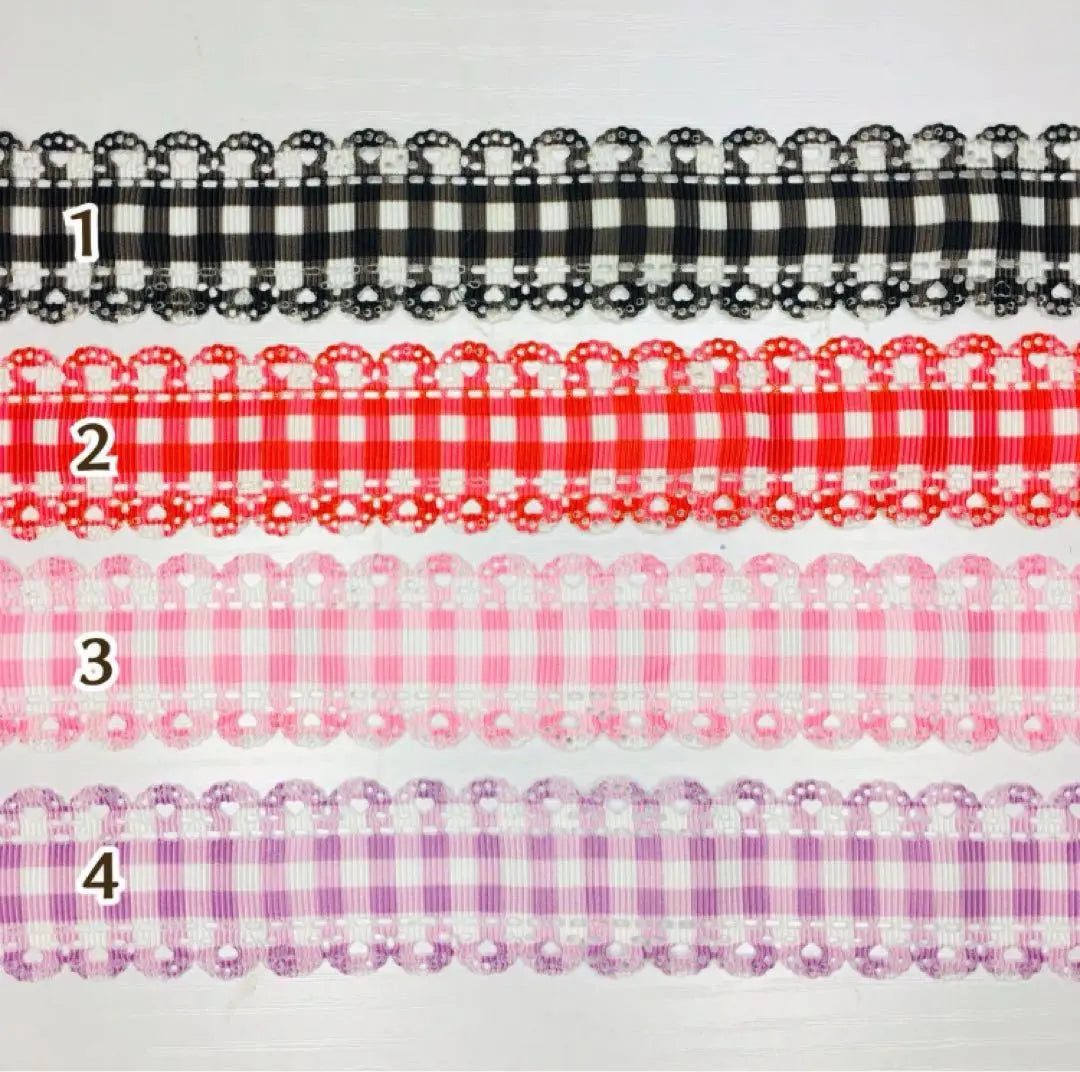 Limited stock‼ ︎ Heart Race with Pattern ♡ Grosgrain Ribbon 1m90 yen 30mm width