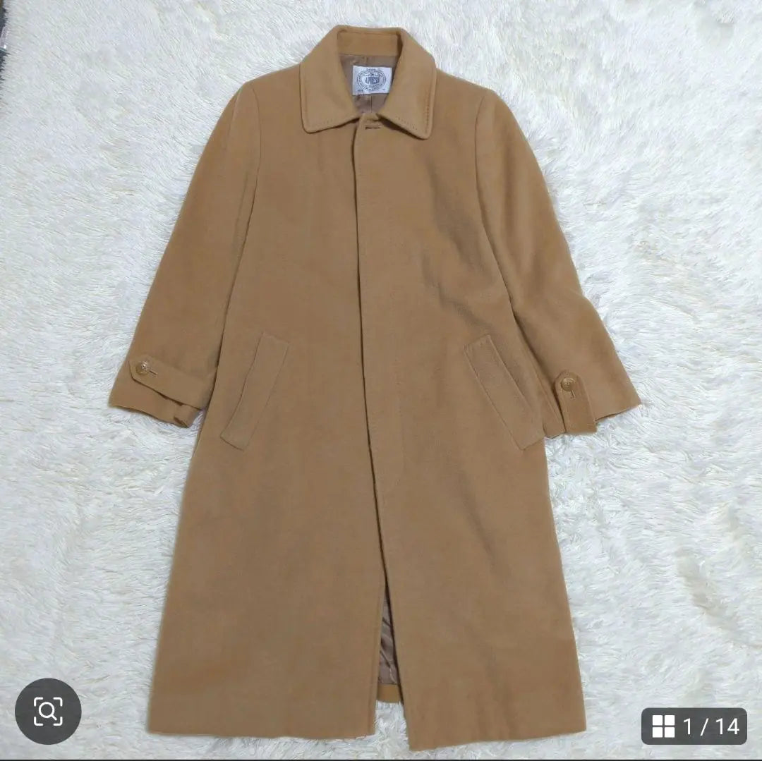 J.PREES Long coat Cashmere Trench coat Camel Hidden wing M