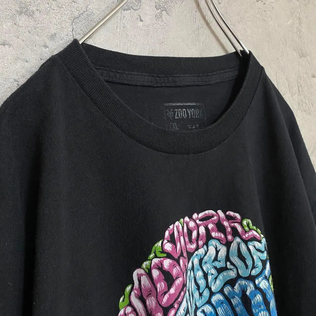 Zoo York Old Clothes Printed Brain T-Shirt Short Sleeve American Imported Black Large