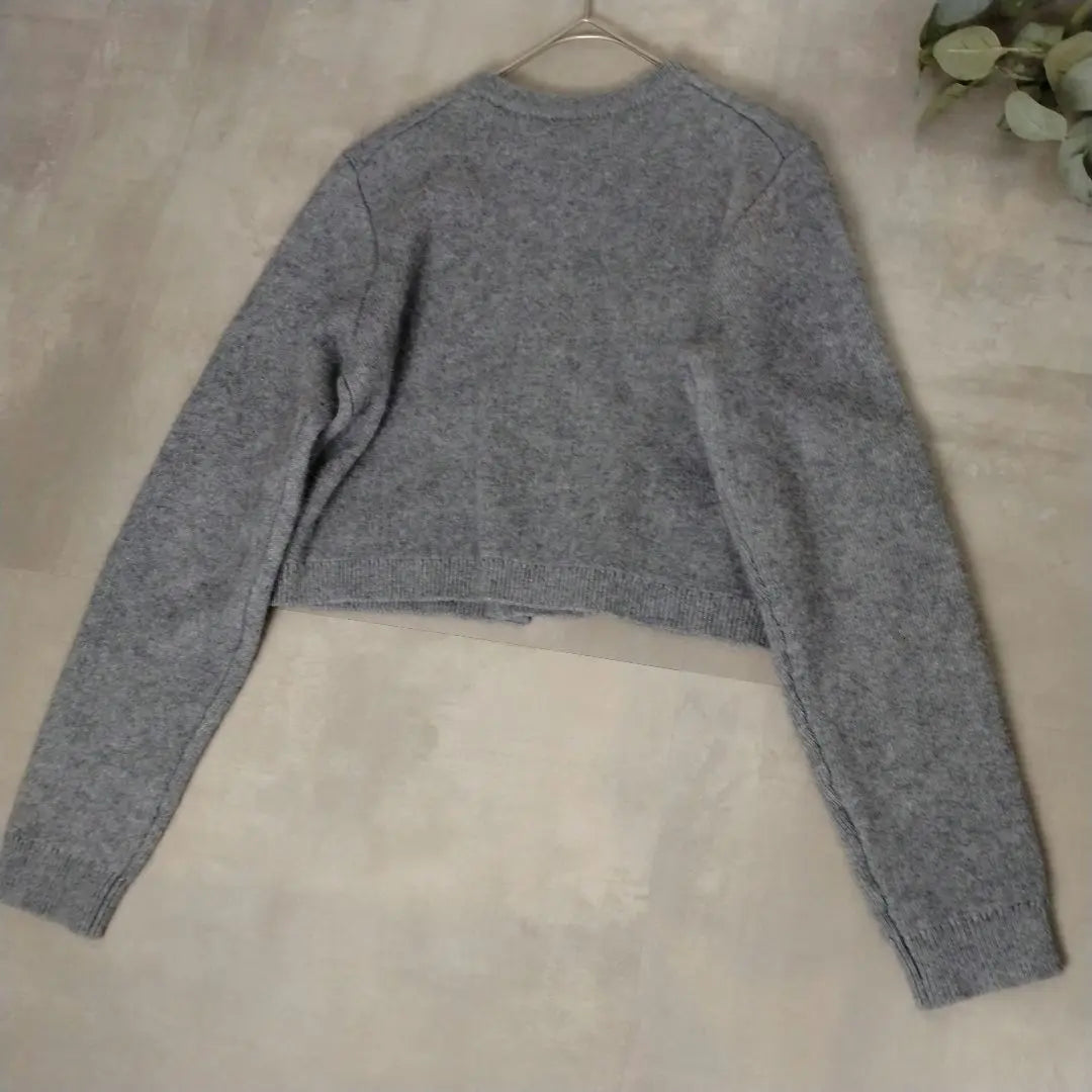 Miesrohe Misro Shaggy Compact Nit Cardigan Gray | MIESROHE ミースロエ シャギーコンパクトニットカーディガン　グレー