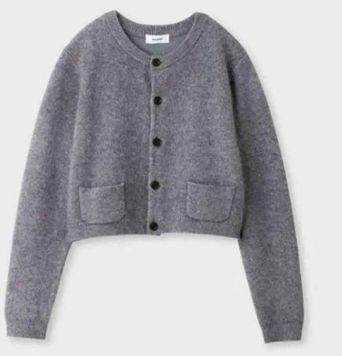 Miesrohe Misro Shaggy Compact Nit Cardigan Gray | MIESROHE ミースロエ シャギーコンパクトニットカーディガン　グレー