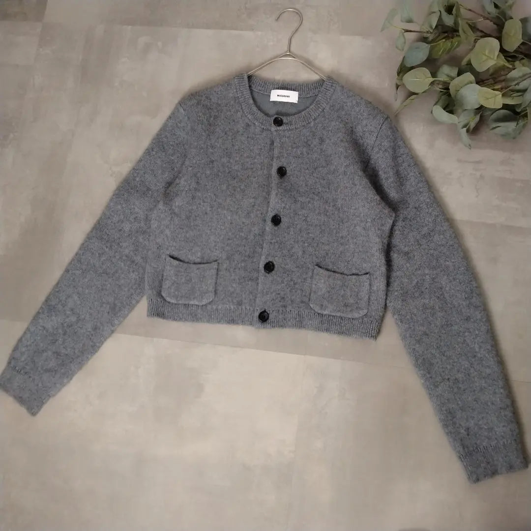 Miesrohe Misro Shaggy Compact Nit Cardigan Gray | MIESROHE ミースロエ シャギーコンパクトニットカーディガン　グレー