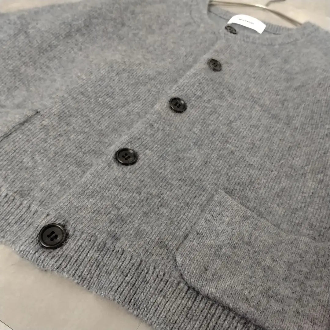 Miesrohe Misro Shaggy Compact Nit Cardigan Gray | MIESROHE ミースロエ シャギーコンパクトニットカーディガン　グレー