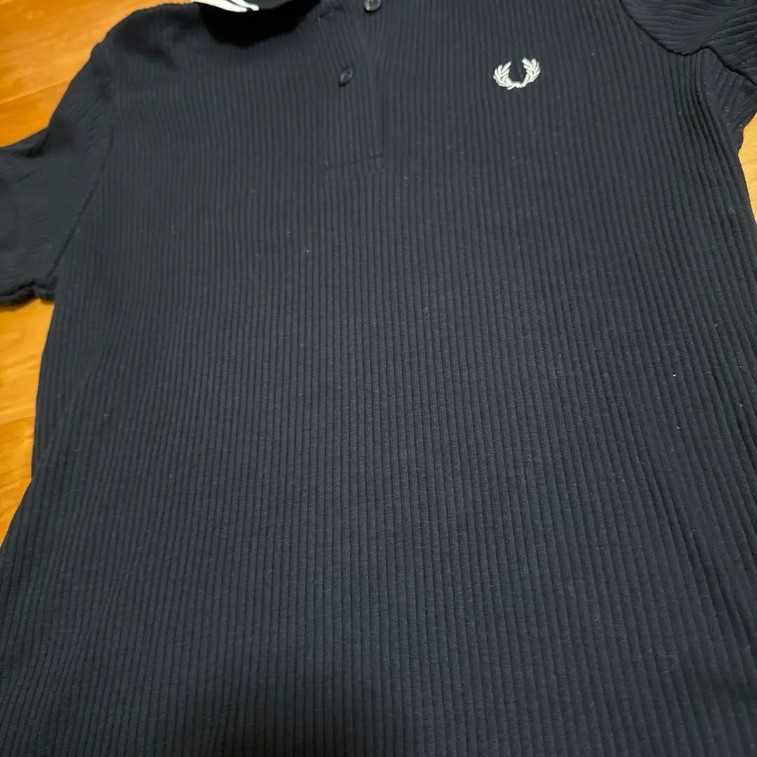 Fred Perry knit polo shirt black and white uk10 fred perry plain