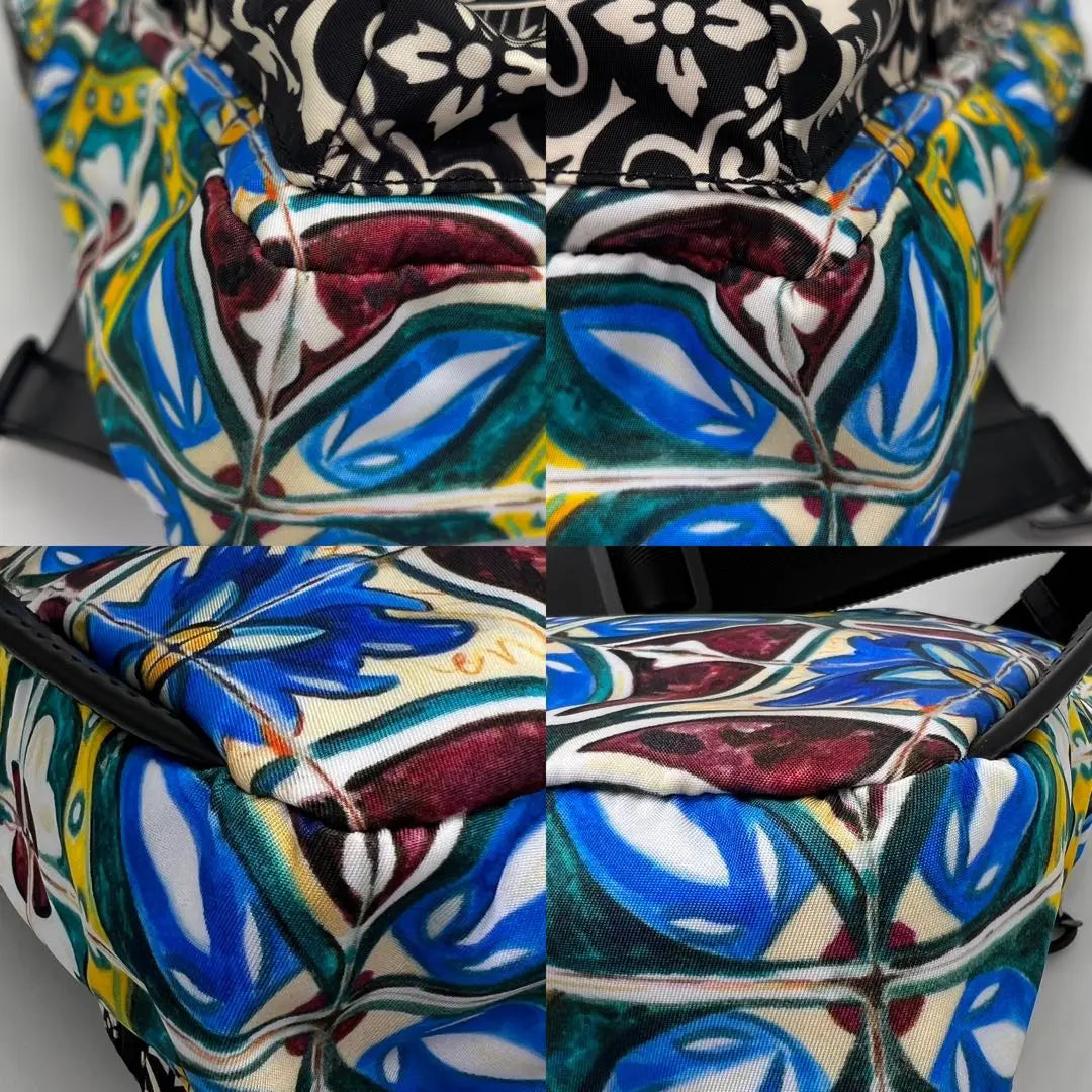 [Grado sin usar] Bolso para cadáveres D&amp;G con estampado Mayorica y placa de logotipo DG de nailon