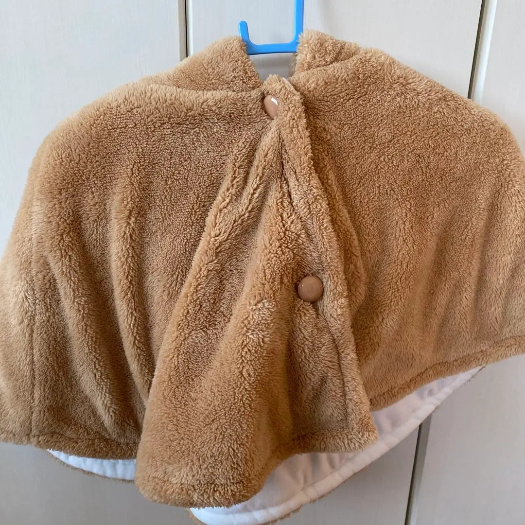 Poncho para bebé diseño de oso beige