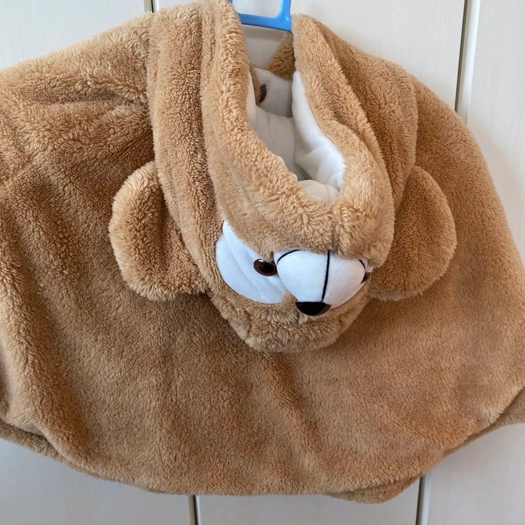 Baby Poncho Bear Design Beige